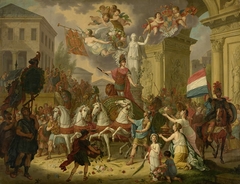 Allegory of the Triumphal Procession of the Prince of Orange, the Future King Willem II, as the Hero of Waterloo, 1815 by Cornelis van Cuylenburgh II