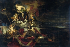 Allegory on the Raid on Chatham (1667), with a Portrait of Cornelis de Witt by Cornelis Bisschop