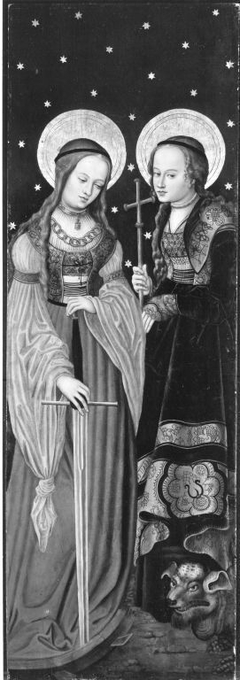 Altarflügel: Hll. Katharina und Magaretha (Anonymer Meister seiner Werkstatt) by Lucas Cranach the Elder