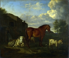 Animals near a Building by Adriaen van de Velde