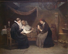 At the Death Bed by Adolph Tidemand