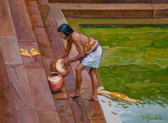 Bath time in South India by Dominique Amendola