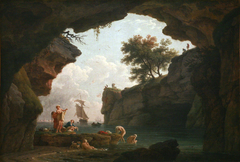 Bathers in a Cave by Claude-Joseph Vernet