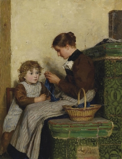 Bertha Gugger with daughter by Albert Anker