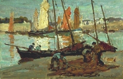 Boats and Fishermen, Concarneau by Terrick Williams