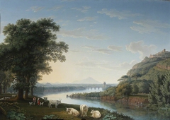 Capriccio View of the River Volturno with Monte Epomeo beyond by Jacob Philipp Hackert