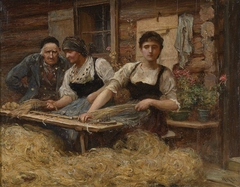 Carding Wool by Hubert von Herkomer