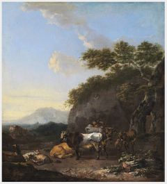 Cattle in a Hilly Landscape by Jan Frans Soolmaker