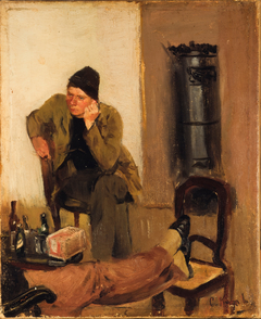 Charles Lundh in conversation with Christian Krohg by Christian Krohg