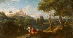 Classical Figures in an Italian Landscape by Jan Frans van Bloemen