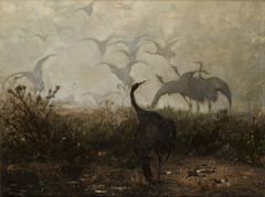 Cranes by Józef Chełmoński