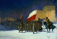 Czechoslovakian Army Entering Vladivostok, Siberia, in 1918 by George Benjamin Luks