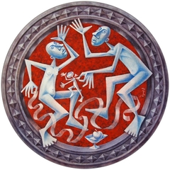 Dance. 2012. Canvas, oil. Diameter 100 cm by Oleg Chernykh