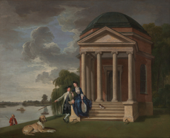 David Garrick and his wife by his Temple to Shakespeare, Hampton by Johann Zoffany