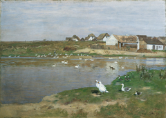 Der Gänseteich in Kotting-Neusiedl by Eugen Jettel