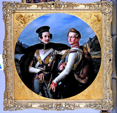 Double Portrait of Princes Friedrich Wilhelm of Prussia and Wilhelm zu Solms-Braunfels in a Cuirassi... by Friedrich Wilhelm Schadow