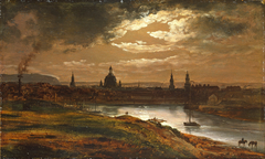 Dresden by Moonlight by Johan Christian Dahl