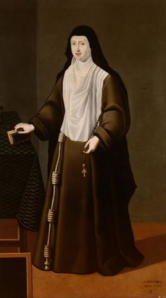 Erzherzogin Margarete (1567-1633), Tochter von Maximilian II. als Nonne in ganzer Figur by Andrés López Polanco