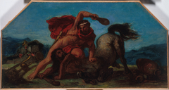 Esquisse pour le salon de la Paix à l'Hôtel de Ville de Paris : Hercule tuant le centaure Nessus by Eugène Delacroix