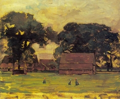 Farmstead under oak trees II by Piet Mondrian