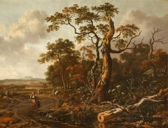 Figures on a Road by a Wood by Jan Wijnants