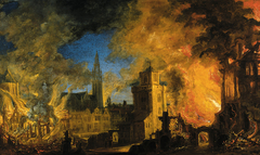 Fire at the powder factory in Antwerp by Daniel van Heil