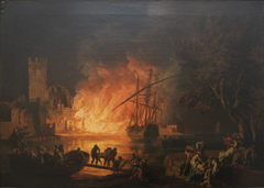 Fire on the Tiber by Claude-Joseph Vernet