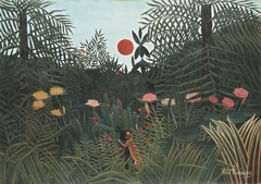 Forêt Vierge au soleil couchant by Henri Rousseau