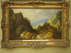 Gebirgslandschaft mit Reisenden und Jan Brueghel d. Ä. (Umkreis) by Joos de Momper the Younger