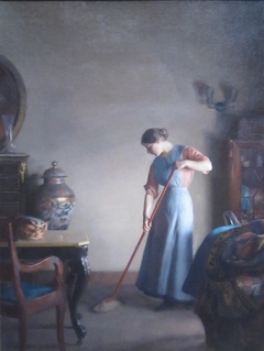 Girl Sweeping by William McGregor Paxton