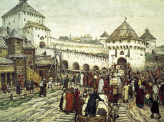 In the siege seating. Trinity Bridge and Kutafya Tower by Apollinary Vasnetsov