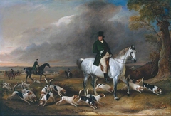 John Burgess of Clipstone, Nottinghamshire, on a Favourite Horse, with his Harriers by John Ferneley