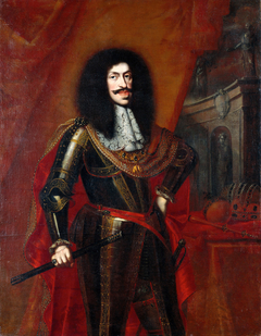 Kaiser Leopold I. (1640-1705) im Harnisch mit Feldherrnstab, Dreiviertelporträt by Benjamin Block