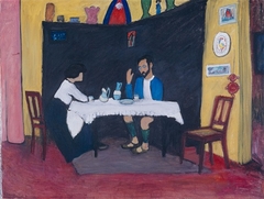 Kandinsky and Erma Bossi at the table by Gabriele Münter