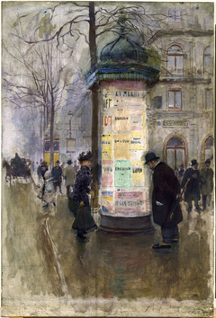 La colonne Morris by Jean Béraud