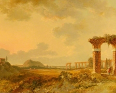 Landscape with Ruins, Sunset by Pierre-Henri de Valenciennes