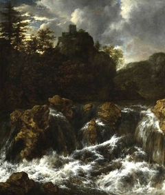 Landscape with waterfall by Jacob van Ruisdael