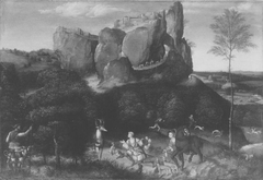 Landschaft mit dem hl. Hubertus by Anonymous