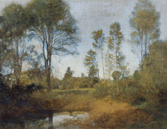 Landschaft mit Heuwagen by Franz Rumpler