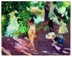 Le Bain à La Granja by Joaquín Sorolla