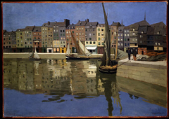 Le port de Honfleur la nuit by Félix Vallotton