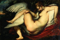 Leda and the swan embracing by Peter Paul Rubens