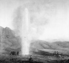 Lille Geysir på Island by Frederik Theodor Kloss