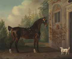 Lord Abergavenny's Dark Bay Carriage Horse with a Terrier by Thomas Gooch