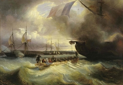 Louis-Philippe et sa famille dans la rade de Cherbourg by Théodore Gudin