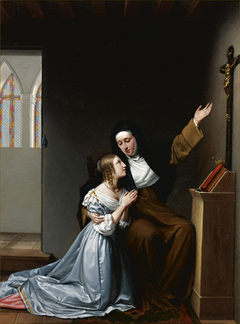 Madame de la Vallière giving instruction in piety to her daughter Mlle. De Blois by Sophie Lemire