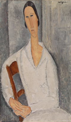 Madame Hanka Zborowski Leaning on a Chair (Madame Hanka Zborowski accoudée à une chaise) by Amedeo Modigliani