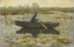 Man in een roeiboot by Herman Wolbers