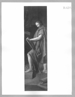 man with writing plate by Ferdinand Georg Waldmüller