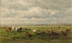 Meadow Landscape with Cattle by Willem Roelofs I